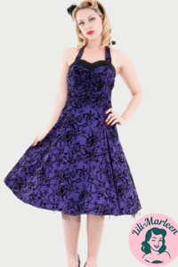 Miss Violet – Taffeta Flocked Halter Dress